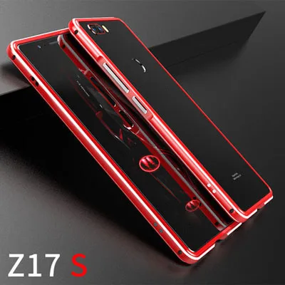 Чехол s для Nubia Z17S чехол Capa Жесткий задний ПК металлический бампер деловой чехол для телефона Nubia Z 17 S Z17 S Nubia 17s металлический корпус - Цвет: red and silver