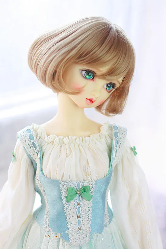 Парики для куклы чайного цвета 1/3 BJD маленькие грушевидные кудрявые короткие