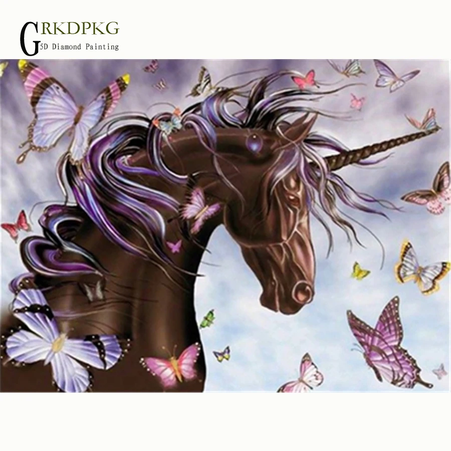 

5d DIY diamond painting horse butterfly full square diamond embroidery Cross stitch pictures of rhinestones Wedding decoration