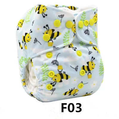 F03 Baby Washable Reusable Cloth Diaper Waterproof Adjustable Cloth Nappy Baby Cloth Diaper Cover With 1pc Microfiber Insert - Цвет: F03