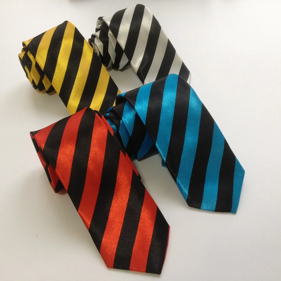 5 см Горячие Модные Узкие галстуки черные с красными диагональными полосками