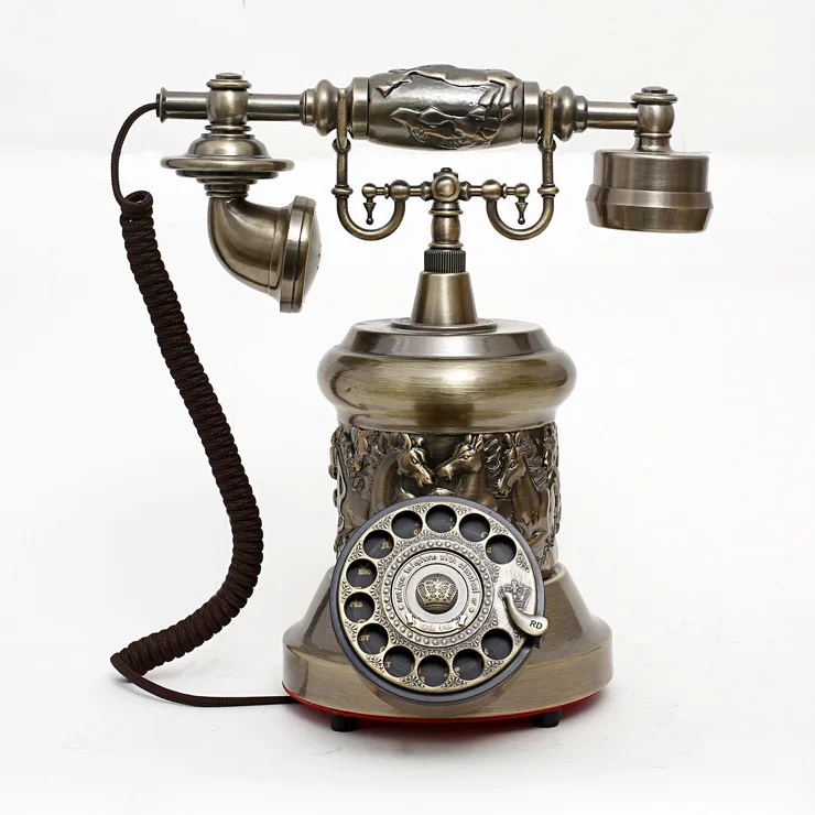 Европейские антикварные ретро антикварной телефон металл с дисковым набором