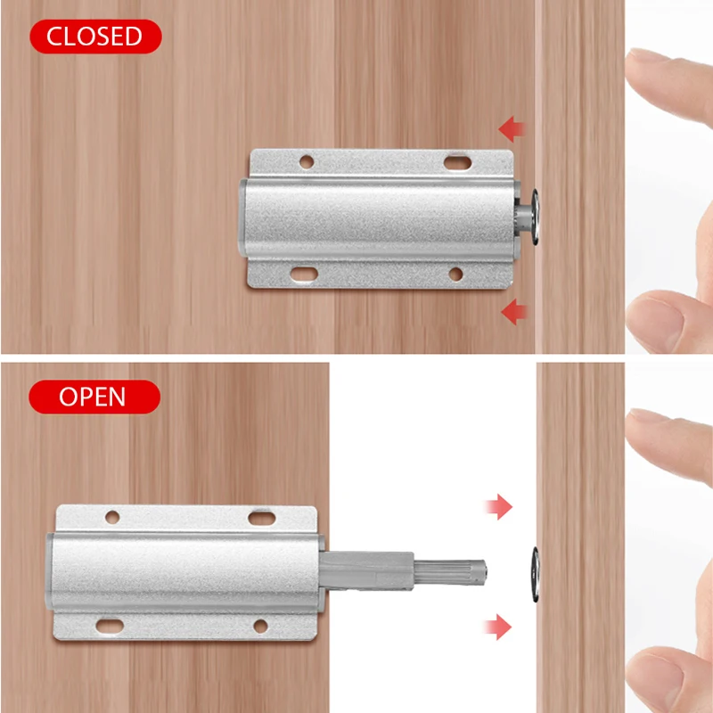 kak 5pcslot aluminum alloy push to open cabinet catches door stops magnetic touch stop kitchen invisible cabinet pulls hardware free global shipping