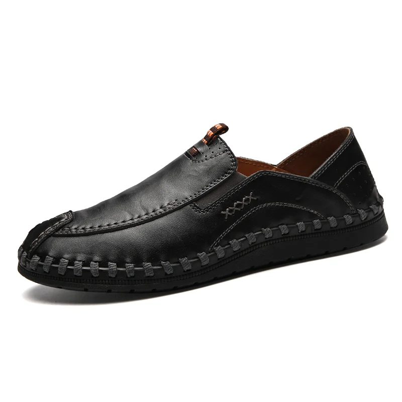 Casual Leather Loafer Shoes Men Soft Comfortable Driving Moccasins Footwear Mokasin Kasual slip-on flat men's shoes | Обувь