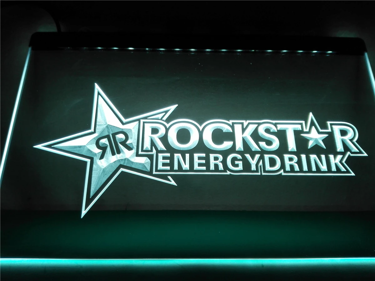 LE228 Rockstar энергетический напиток Пивной бар светодиодный неоновый