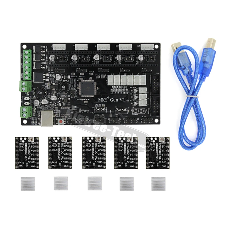 MKS Gen V1.4 3D принтер комплект с RepRap плата + 5 шт. TMC2100 Драйвер USB|Детали и аксессуары для