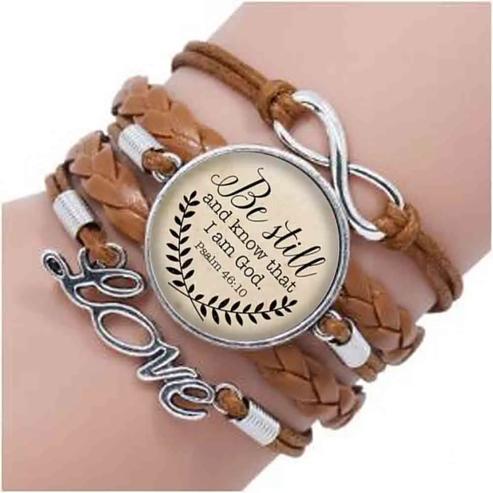 

Hot sale Bible Verse bracelet, Be Still and Know That I am God bracelet, Psalm 46:10 Quote Jewelry, Your Choice of Finish