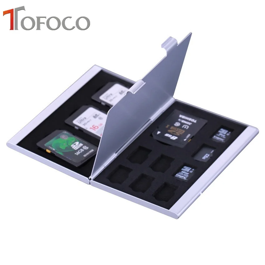 

2017 TOFOCO, алюминиевый сплав, Micro SD MMC TF Коробка для хранения карт памяти, защитный чехол 4x для SD-карты, 8 x Micro SIM-карты