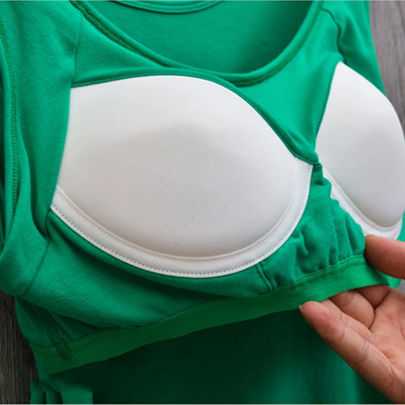 Новинка 2016 Женская Повседневная Ночная рубашка размера плюс со встроенным