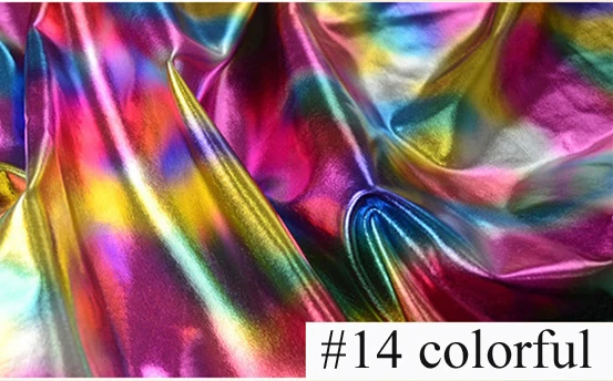 14 colorful Блестящая искусственная кожа Материал рождественские украшения Одежда для танцев на сцене спандекс ткань Золотой Серебряный - Цвет: 14 colorful