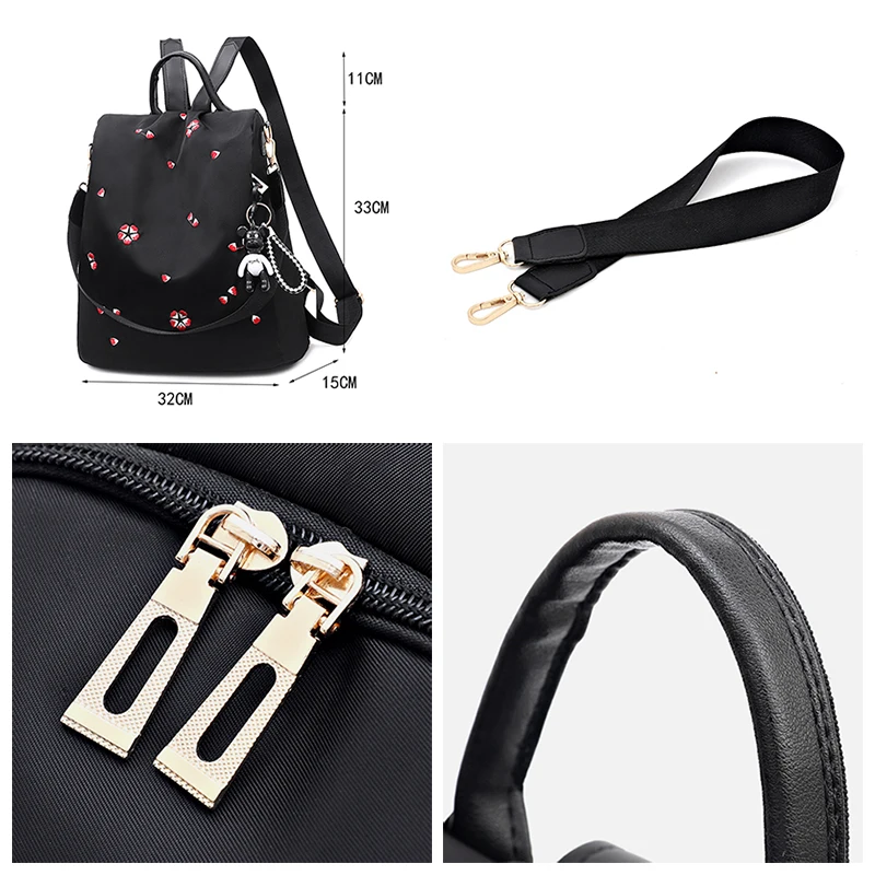 Модные женские рюкзаки с защитой от краж известный бренд Большой Вместительный