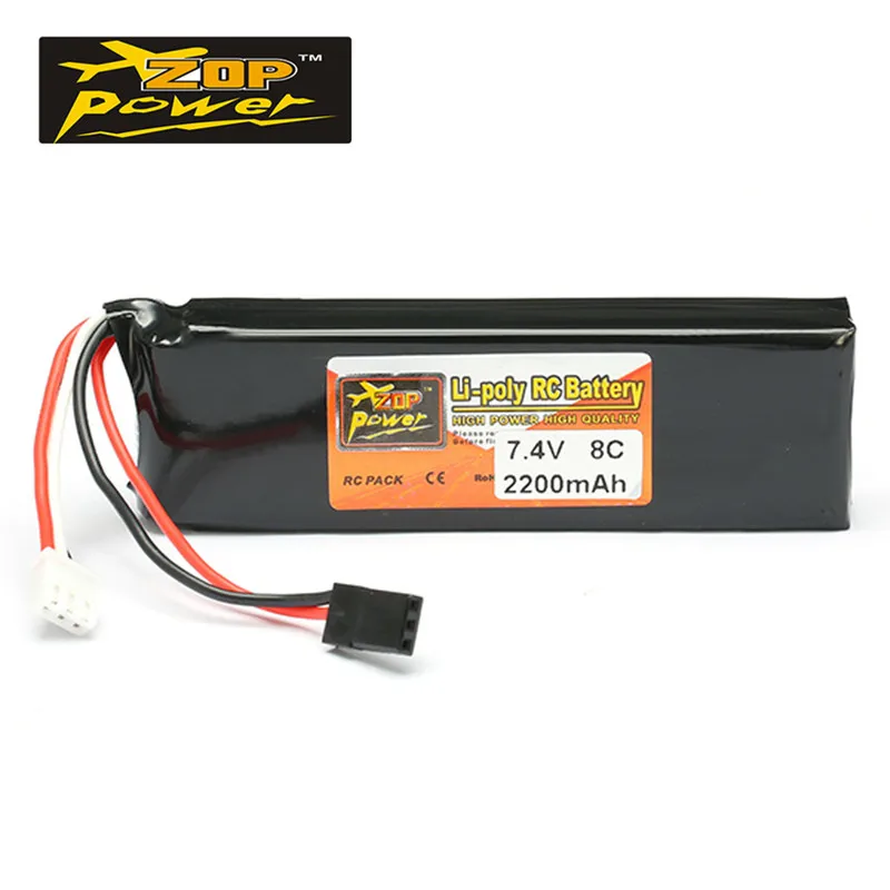 Новейший перезаряжаемый Lipo аккумулятор ZOP Power 7 4 В 2200 мАч 2S 8C для штекер Futaba|futaba
