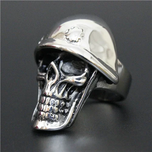 Новейший дизайн огромное тяжелое кольцо с черепом из нержавеющей стали 316L для