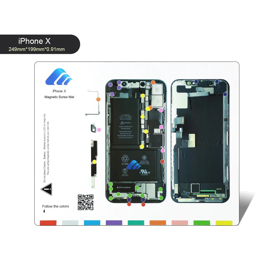 

New Professional Guide Pad for iPhone Xsmax xr X 8P 8 7P 7 6S 6SP 6 Magnetic Screw Keeper Chart Mat Mobile Phone Repair Tools