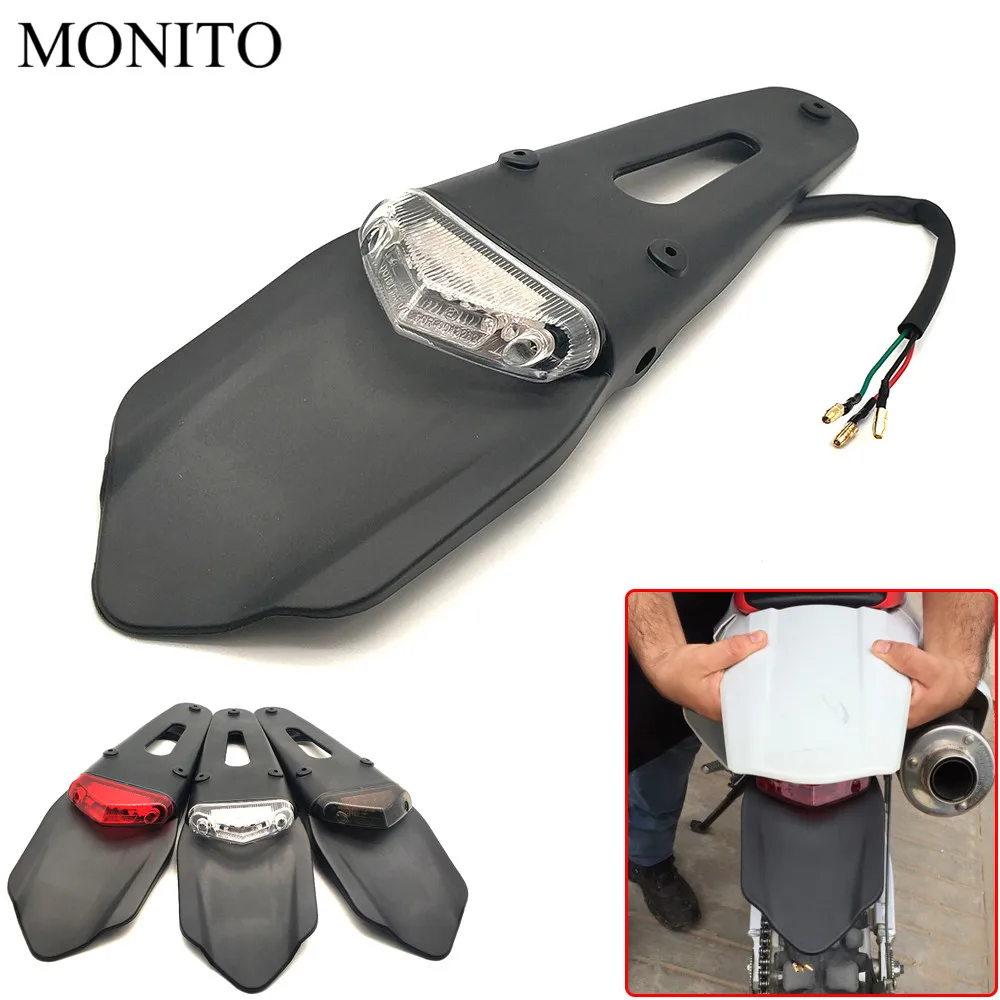 2019 Motorcycle TailLight Dirt Bike Rear Fender Brake Stop LED Tail Light For KAWASAKI KLX 150 250 KLX250 450R KDX 125 |