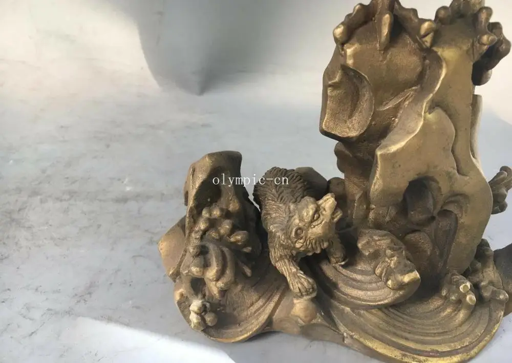 10 ''медные РЕЗНЫЕ крылья ястреб орел и статуэтка медведя животных | Дом сад