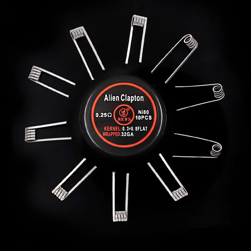 10 шт. Alien clapton ss316L NI80 A1 готовые катушки для электронных сигарет RBA RDA RTA vape Танк для vape инопланетянин нагревательный провод