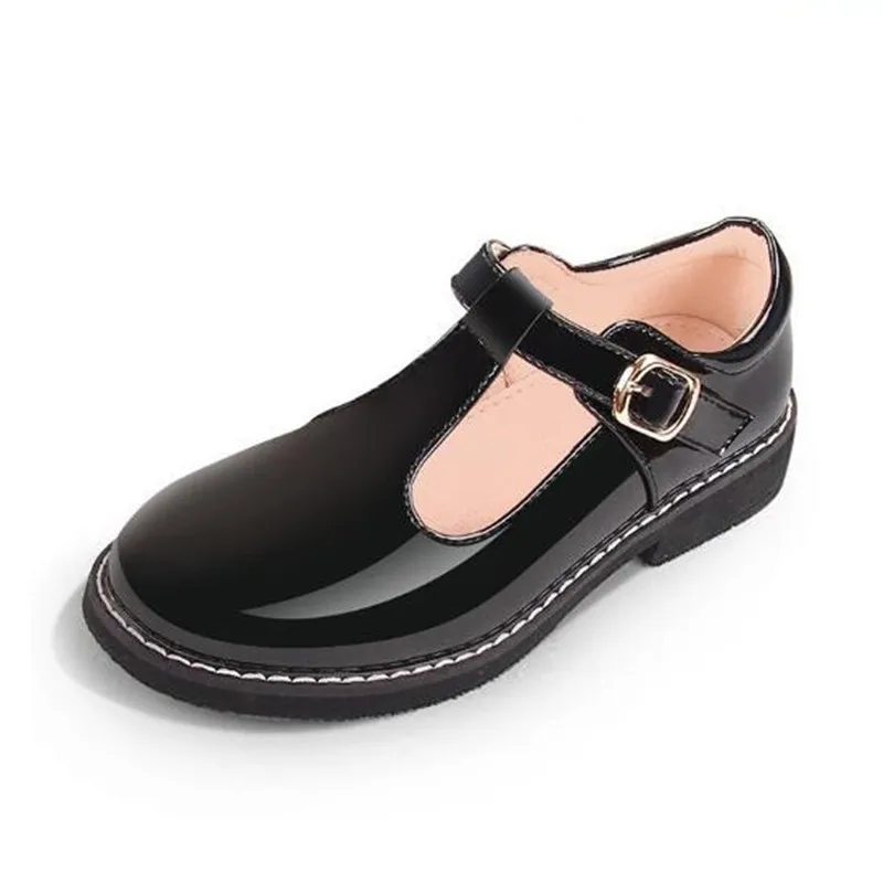 

New Children Princess Shoes Student Party Dance Black Breathable Low-heeled Leather Shoes Kids Girls Toddler Baby Spring 02B