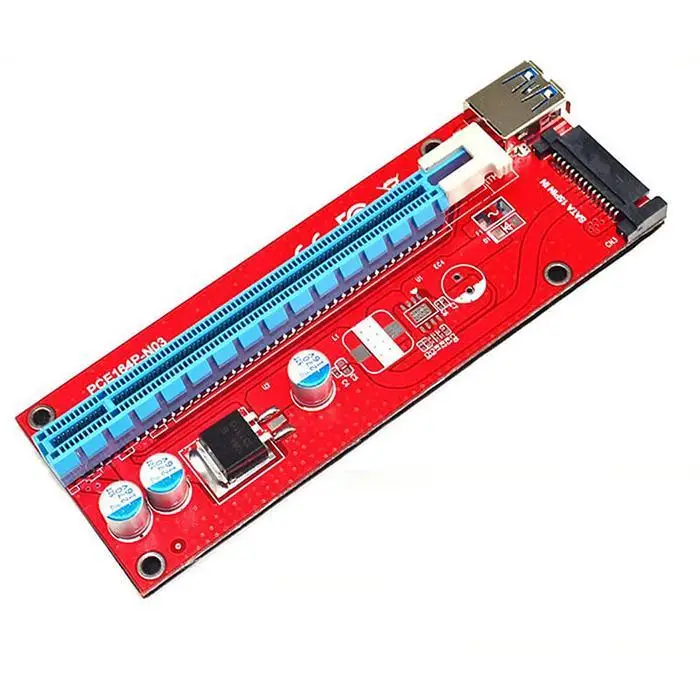 PCI-E Express 1x к 16x USB 3 0 Расширение SATA Riser Card PCIE X16 адаптер питания x1 удлинитель