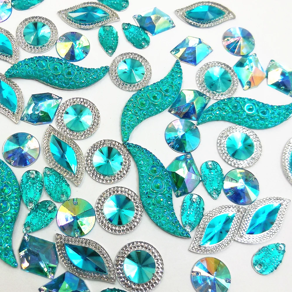 

Шикарные зеркальные синие драгоценные камни для одежды 135 шт. Стразы смешанные для шитья бусин рукоделие своими руками