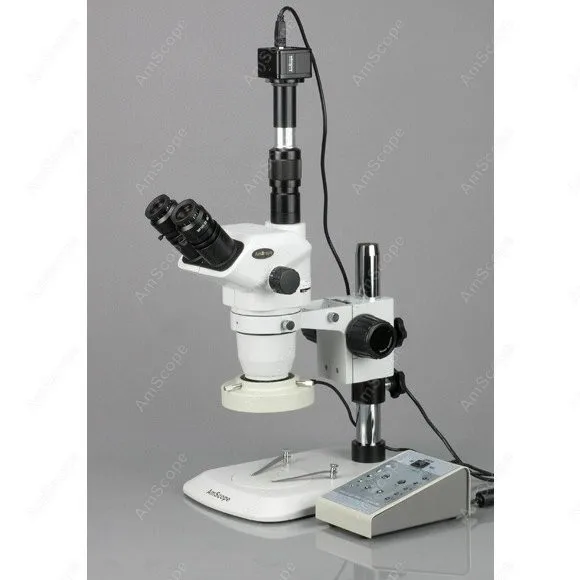 Stereo Zoom Microscope--AmScope Supplies 6.7X-112X Microscope w/ 80-LED Light + 5MP Digital Camera | Инструменты