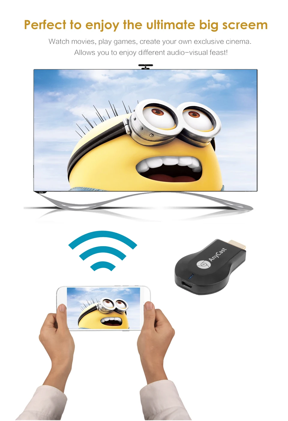 AnyCast M2 Plus DLNA беспроводной Airplay ключ приемник ТВ-палка Full HD 1080P HDMI tv Box Miracast для Android iOS