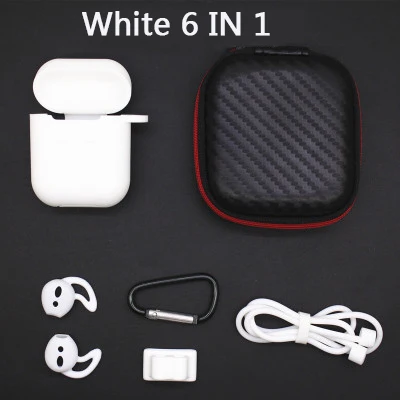 white 6в1 tws bluetooth гарнитура силиконовый чехол bluetooth беспроводные наушники защита от падения пыли для i10 i20 i30 i60 tws - Цвет: white