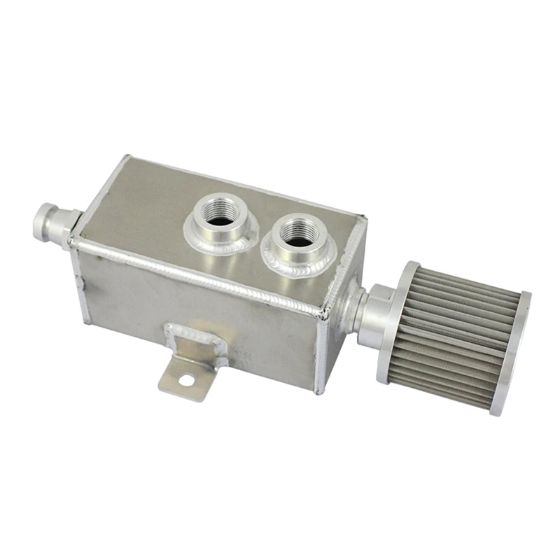 Type 1 New Aluminum Engine Oil Catch Can Tank+ Breather& Drain Tap Baffled - Цвет: Type 1