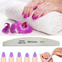 100 pcs professional washable nails file moon design 100180 gift nail file buffing slim sanding strong sandpaper nail art tools