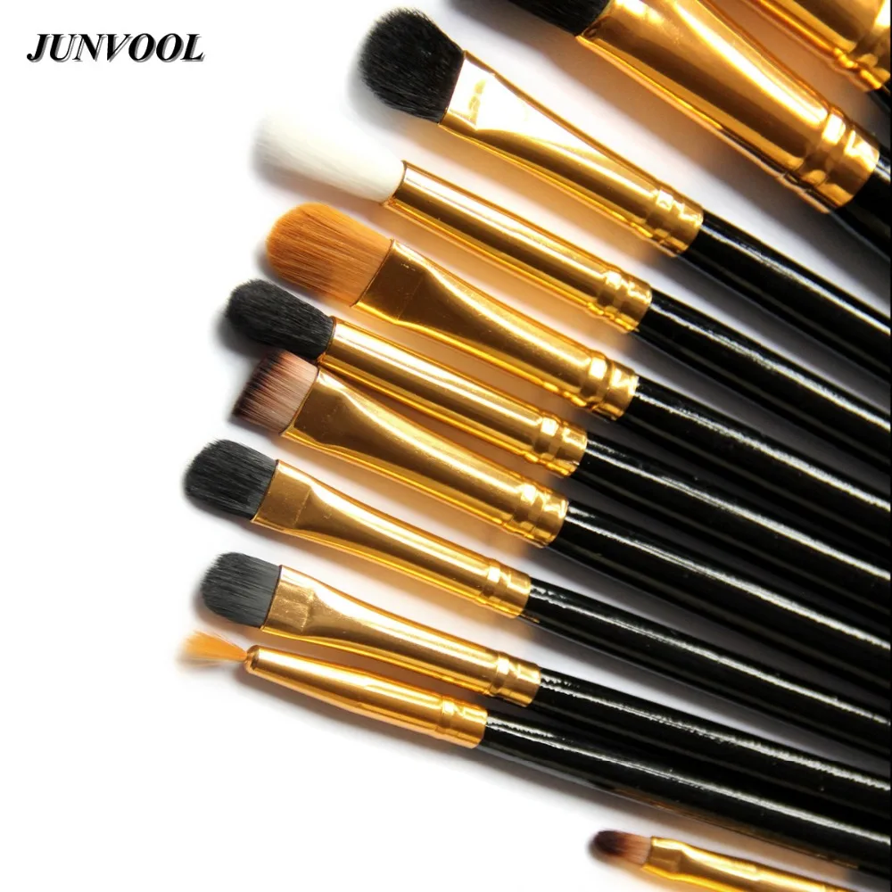 Beauty 15pcs Makeup Brushes Set Powder Foundation Eye Shadow Concealer Eyeliner Lip Make Up Brush Tool Black/Gold | Красота и