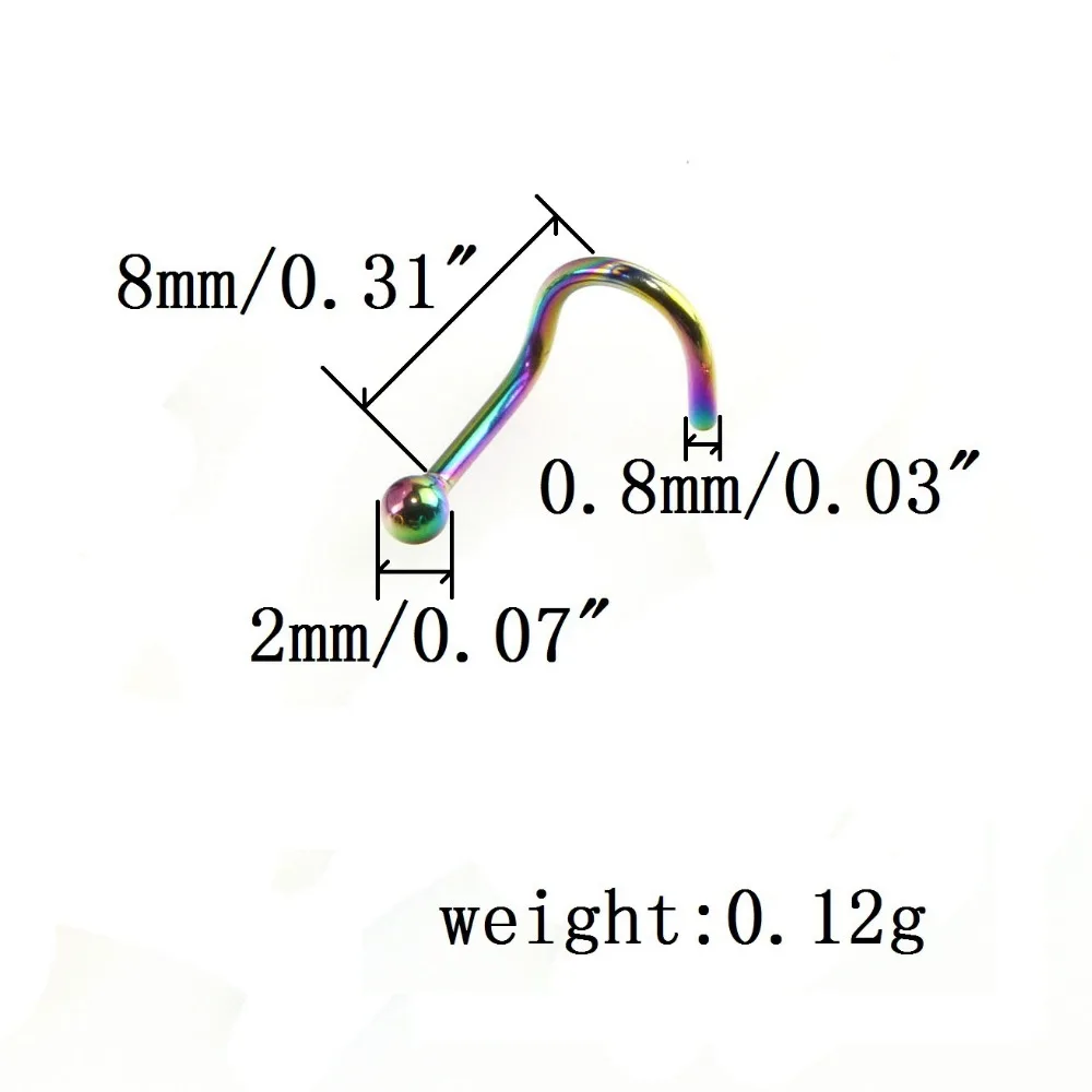 2 шт. шпильки для носа в индийском стиле S цвета розового золота 0 8*8 мм крючки