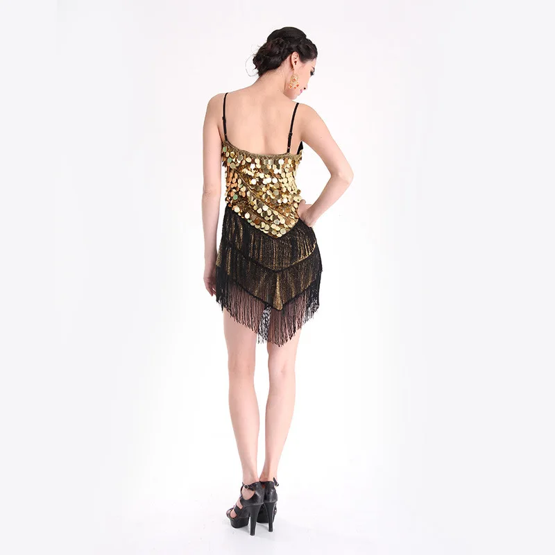 Женское платье для латинских танцев серебристые золотистые синие сексуальные