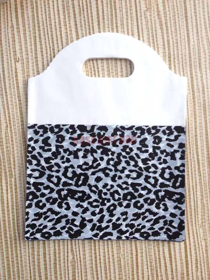 100 шт./лот 18*23 см черный леопардовый принт пластиковый пакет перерабатываемая