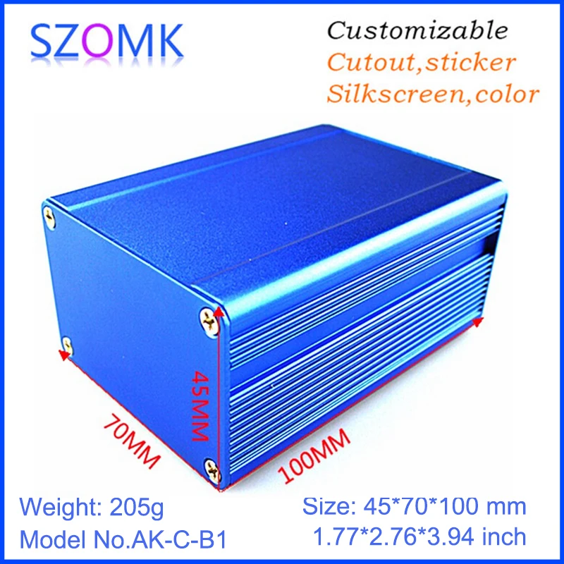 Фото 4 шт. алюминиевый чехол проектная коробка для электроники szomk 45*70*100 мм 4 шт. алюминиевый чехол проектная коробка для электроники szomk 45*70*100 мм