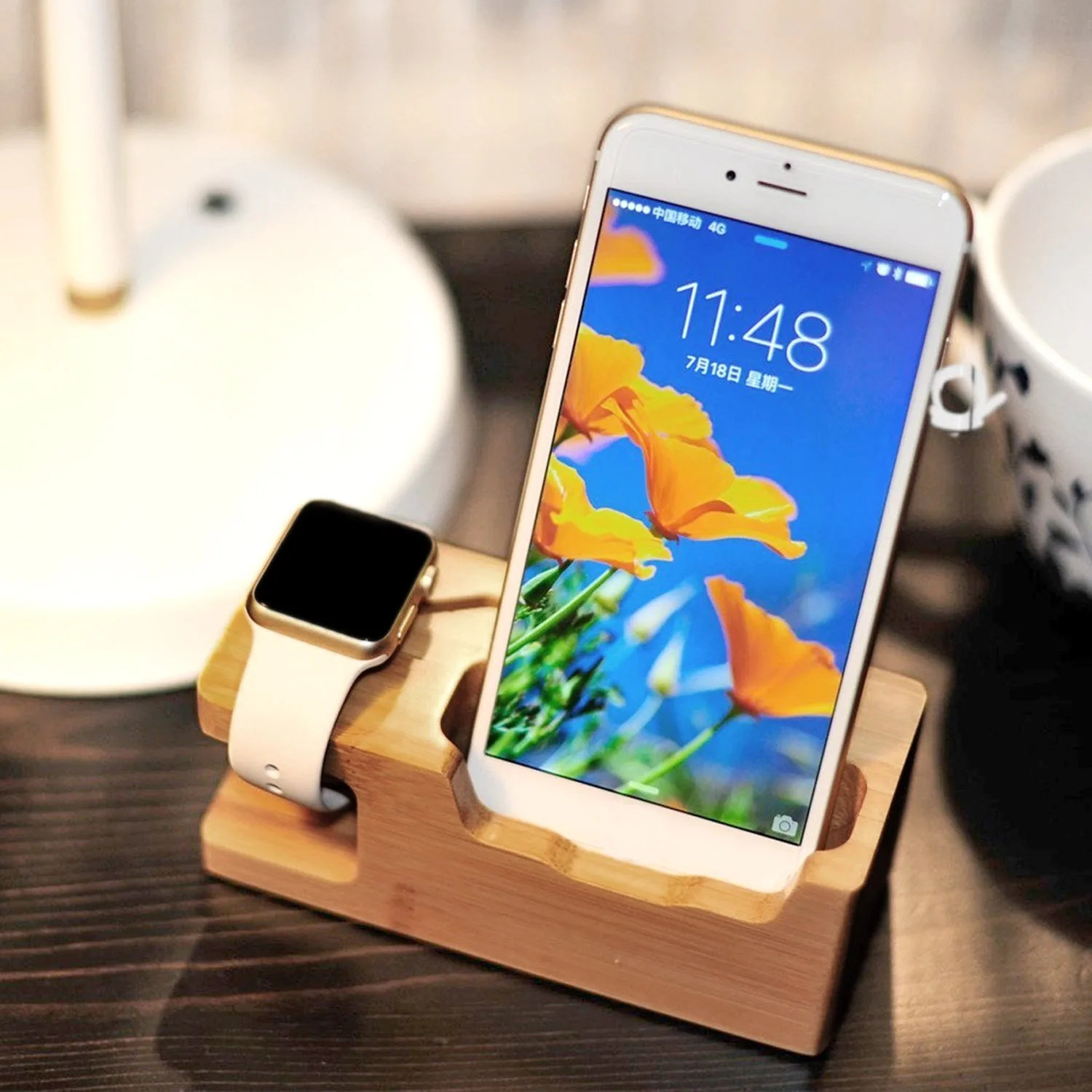 Besegad бамбуковая деревянная зарядная док станция держатель с 3 USB портами для Apple