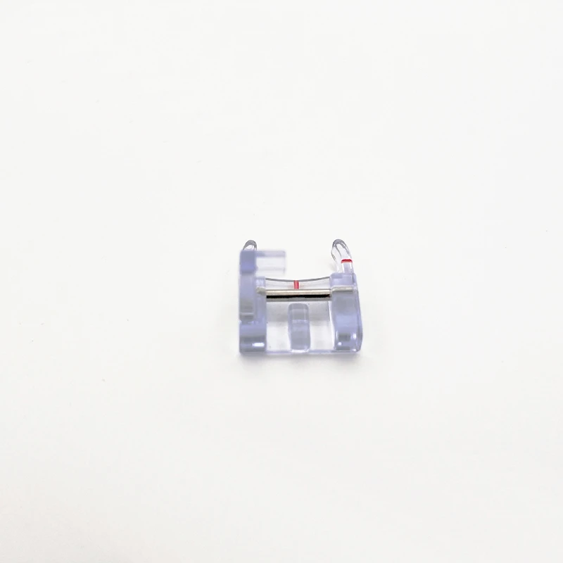 

1pcs Clear with Red Line Wrinkle Sewing Machine Foot Plastic Cloth DIY Sewing Presser Foot for Household Sewing Machines 2019