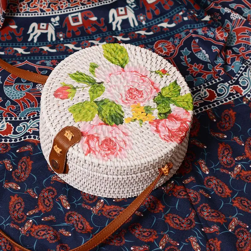 Sac Femme женская сумка из ротанга летние пляжные сумки через плечо ручная работа
