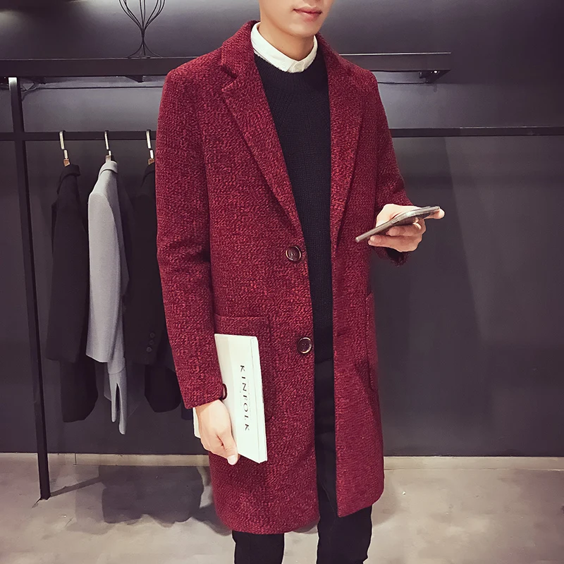 Новое поступление 2019 Стильное мужское шерстяное пальто модное свободное