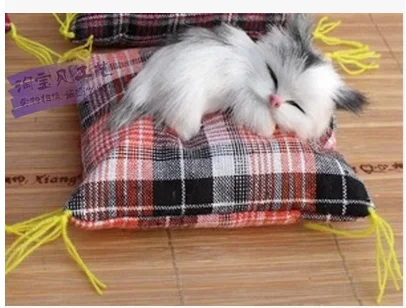 Миниатюрная милая игрушка кошка маленькая серая кукла украшения для автомобиля