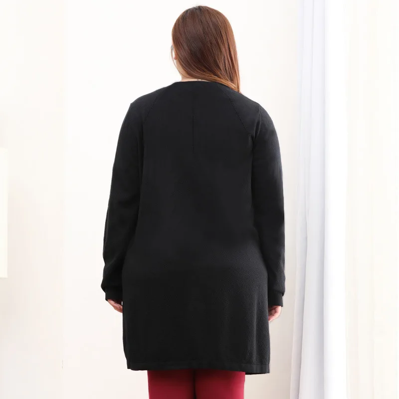 Размера плюс 10XL 8XL 4XL Для женщин осень кардиган свитер длинный рукав длинная