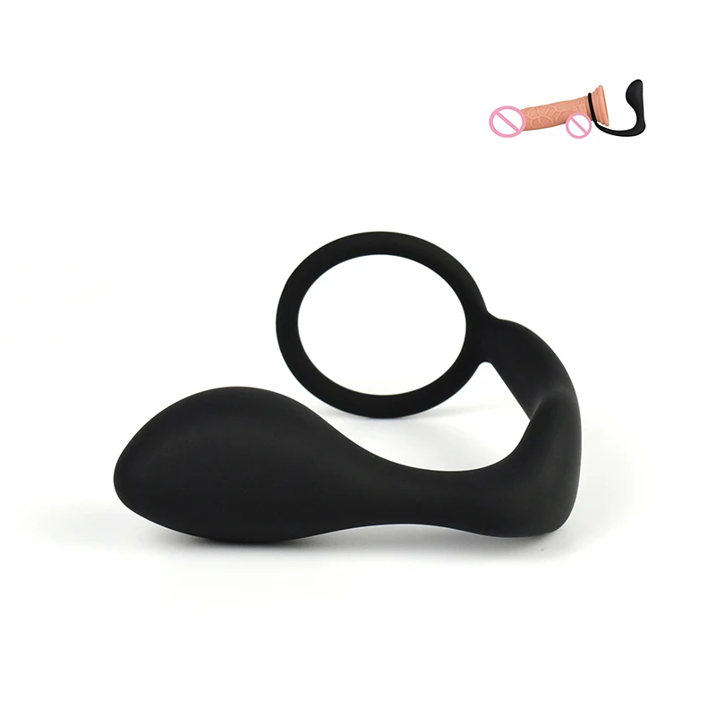 Male Silicone Prostate G-spot Massager With Cock Ring Anal Plug Delayed Device sex Toys for man gay Anus Expander massage |
