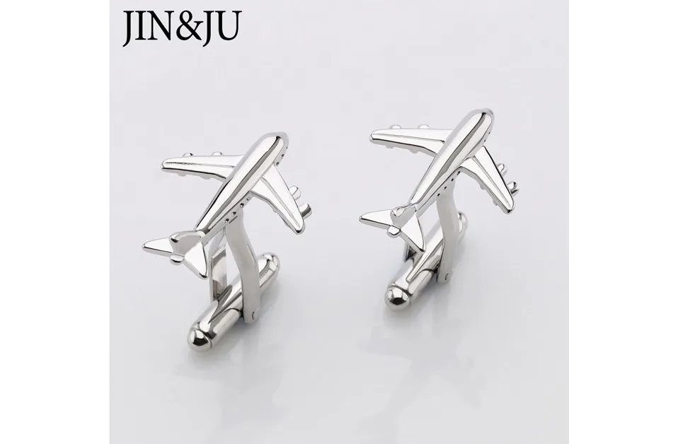 JIN& JU, мужские ювелирные изделия, дизайн самолета, аэроплан, свадебные украшения, два цвета, имитация, покрытие, стиль для мужчин, самолет, запонки