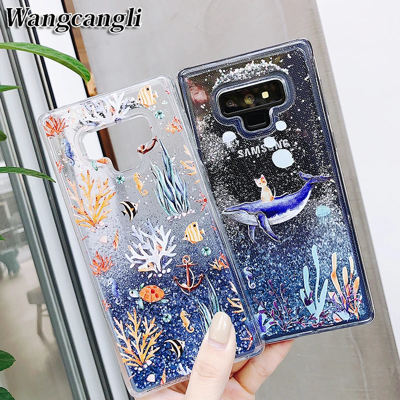 Dynamic quicksand Liquid case для Samsung Galaxy S8 note 8 Plus S7 Edge S9 J5 J7 J3 A3 A5 A7 2017 блестящие силиконовые