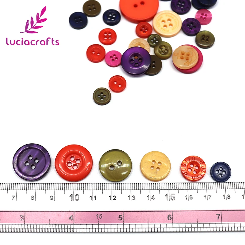 Lucia crafts Appr: 20 г смешанный произвольно деревянные пуговицы из смолы DIY Швейные плоские с оборота пуговицы, аксессуары для одежды E0102