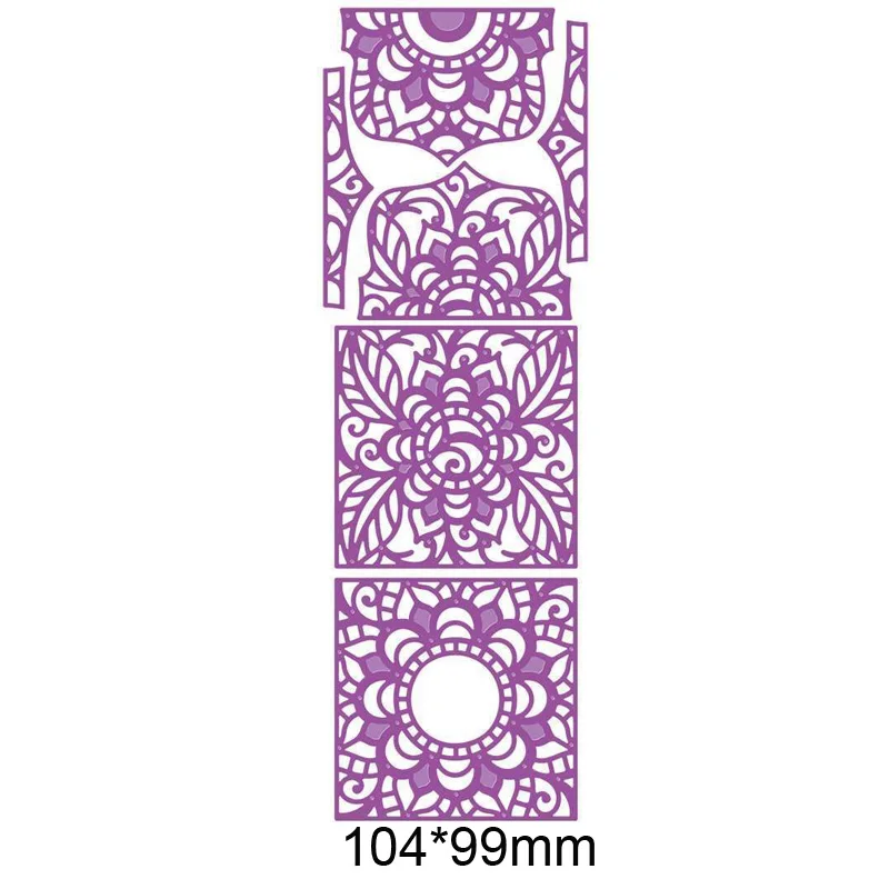 H3199 henna 3D коробка кружевная рамка панель ретро металлические режущие штампы трафарет для скрапбукинга тиснение DIY бумажные карты ручной работы шаблоны ручной работы - Цвет: H3199 henna