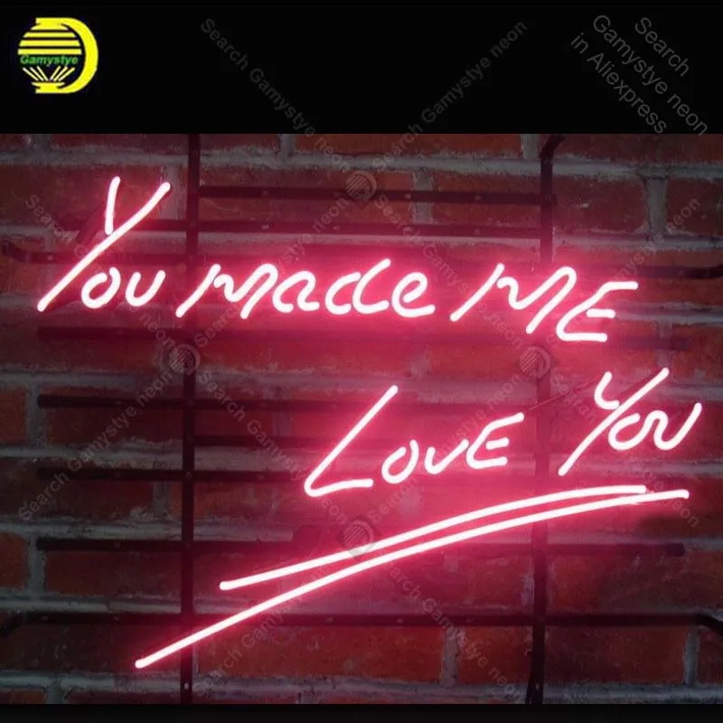 Неоновая вывеска для нового you made me love неоновая лампочка ручной работы Настоящая