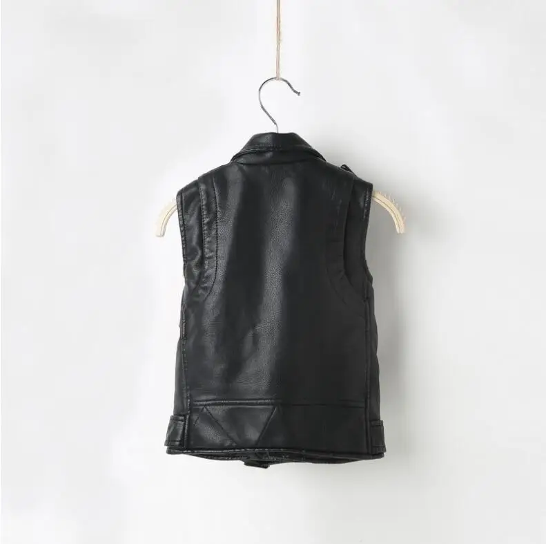 Жилет из искусственной кожи для девочек 2017 детский жилет мальчиков Детская