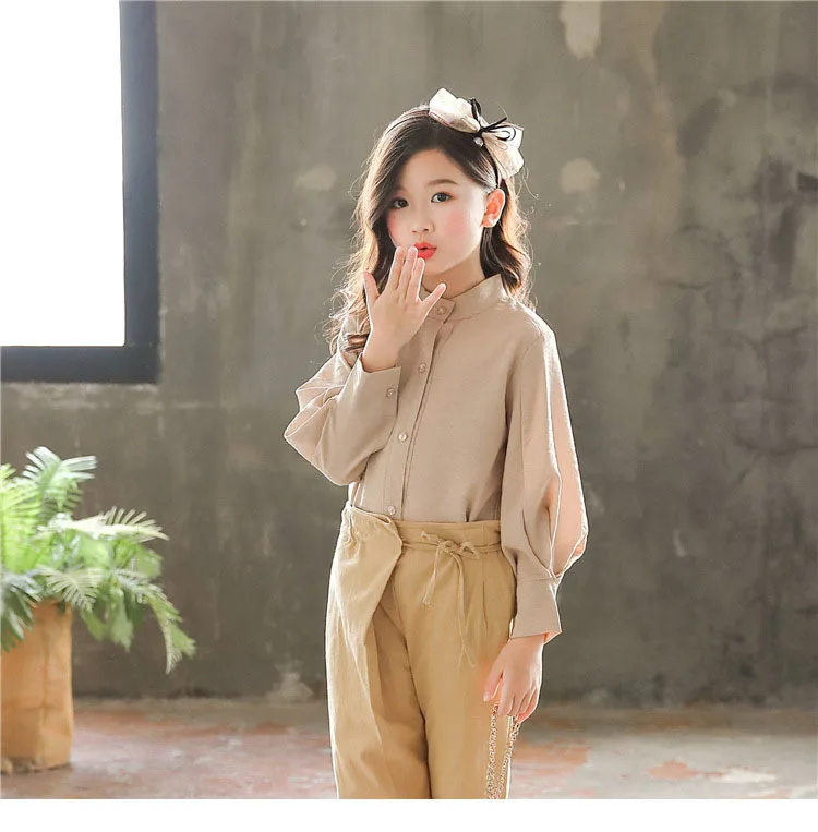 High Quality Girls Blouses Autumn Spring Kids Girls Tops School Blouses Cotton Girls Clothes shirts for kids girls