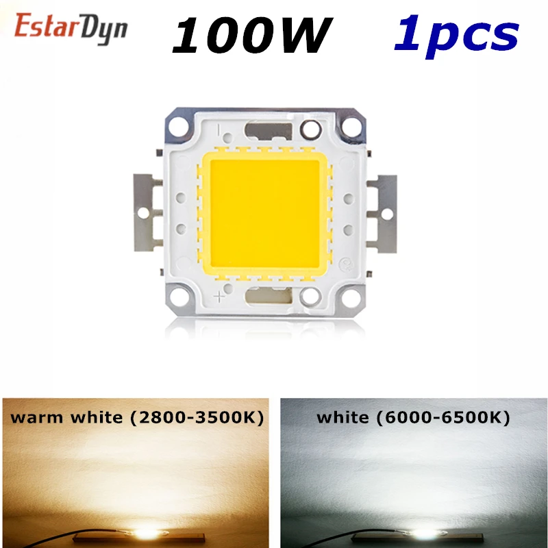 1PCS 100W LED white Integrated High Power Lamp Beads tetragonum White 3000mA 32-34V 8000-9000LM 24*40mil Huga Chip | Освещение
