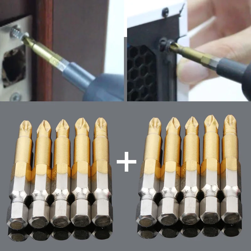 10 шт. точности Нескользящие электрическая отвертка Philips Bits комплект Ph2 50 мм на